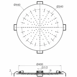 Viadurini Taps Duschköpfe-Duschkopf mit runder Decke aus modernem Stahl Made in Italy - Damian
