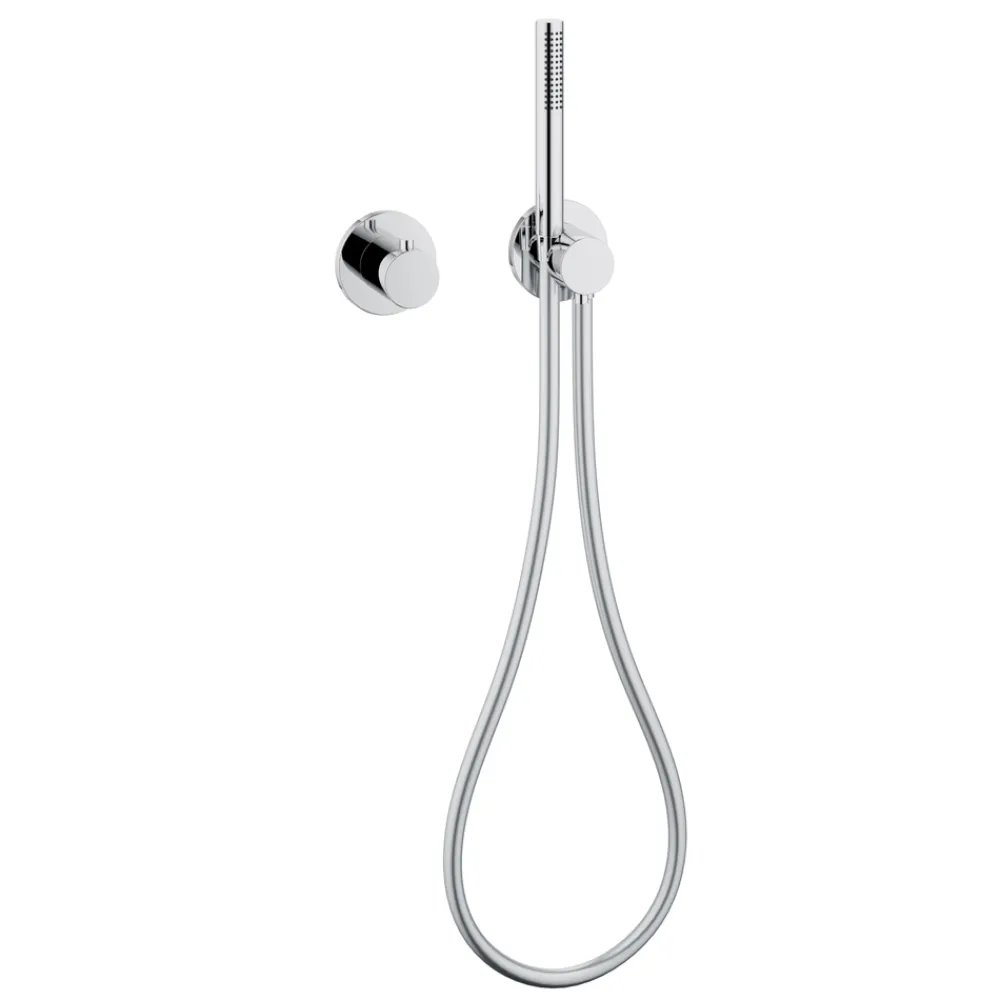 Viadurini Bathroom Duscharmaturen-Duschkopf- und Handbrausegruppe mit runder oder quadratischer Rosette - Kristio