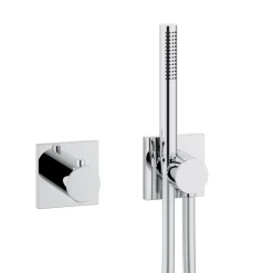 Viadurini Bathroom Duscharmaturen-Duschkopf- und Handbrausegruppe mit runder oder quadratischer Rosette - Kristio