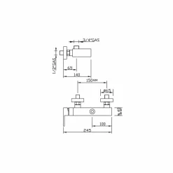 Viadurini Taps Duscharmaturen-Duschmischer mit Säulenanschluss Made in Italy - Panela