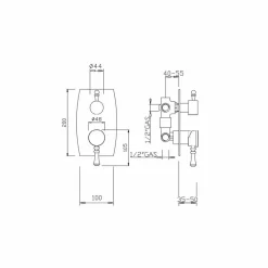 Viadurini Taps Duscharmaturen-Duschmischer mit 3-Wege-Umlenker Made in Italy - Neno