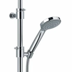 Viadurini Taps Duschsäulen-Duschsäule aus verchromtem Messing mit rundem Duschkopf Made in Italy - Griso