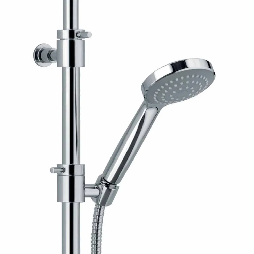 Viadurini Taps Duschsäulen-Duschsäule aus verchromtem Messing mit rundem Duschkopf Made in Italy - Griso