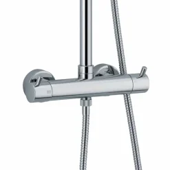 Viadurini Taps Duschsäulen-Duschsäule aus verchromtem Messing mit rundem Duschkopf Made in Italy - Griso