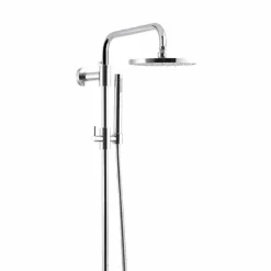 Viadurini Taps Duschsäulen-Duschsäule aus verchromtem Messing mit Duschkopf aus Stahl Made in Italy - Daino