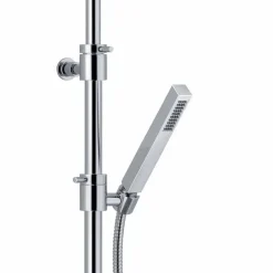 Viadurini Taps Duschsäulen-Duschsäule aus verchromtem Messing mit quadratischem Duschkopf Made in Italy - Griso