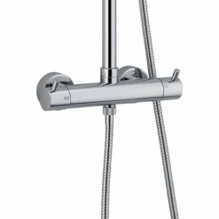 Viadurini Taps Duschsäulen-Duschsäule aus verchromtem Messing mit quadratischem Duschkopf Made in Italy - Griso