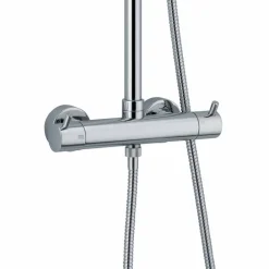 Viadurini Taps Duschsäulen-Duschsäule aus verchromtem Messing mit flexiblem Schlauch und Handbrause made in Italy - Griso