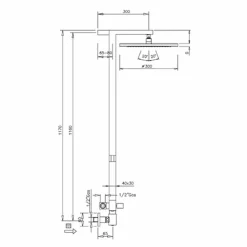 Viadurini Taps Duschsäulen-Duschsäule aus verchromtem Messing mit Duschkopf aus Stahl Made in Italy - Marlo