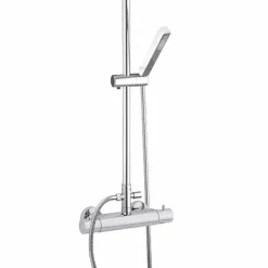 Viadurini Taps Duschsäulen-Duschsäule aus verchromtem Messing mit quadratischem Duschkopf Made in Italy - Studio