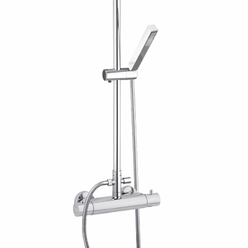 Viadurini Taps Duschsäulen-Duschsäule aus verchromtem Messing mit quadratischem Duschkopf Made in Italy - Studio