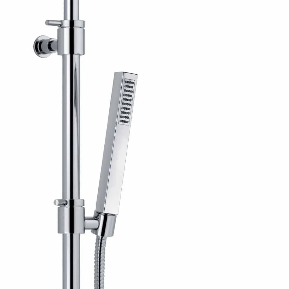 Viadurini Taps Duschsäulen-Duschsäule aus verchromtem Messing mit Duschkopf und flexiblem Schlauch Made in Italy - Cunio