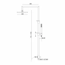 Viadurini Taps Duschsäulen-Duschsäule aus verchromtem Messing mit Duschkopf und flexiblem Schlauch Made in Italy - Cunio