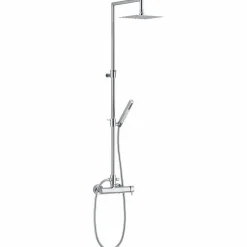 Viadurini Taps Duschsäulen-Duschsäule in quadratischem Design aus verchromtem Messing Made in Italy - Padula