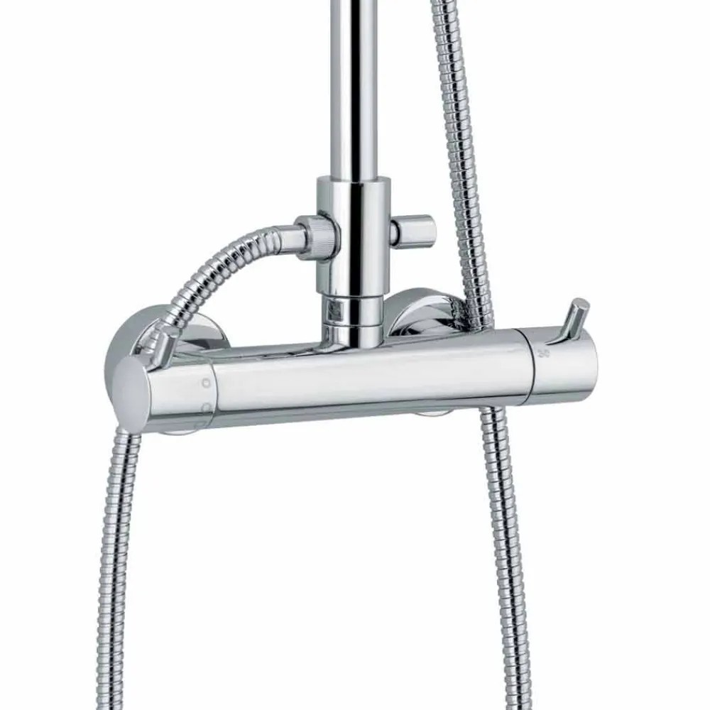 Viadurini Taps Duschsäulen-Duschsäule mit Thermostatmischer aus Messing Made in Italy - Gallo