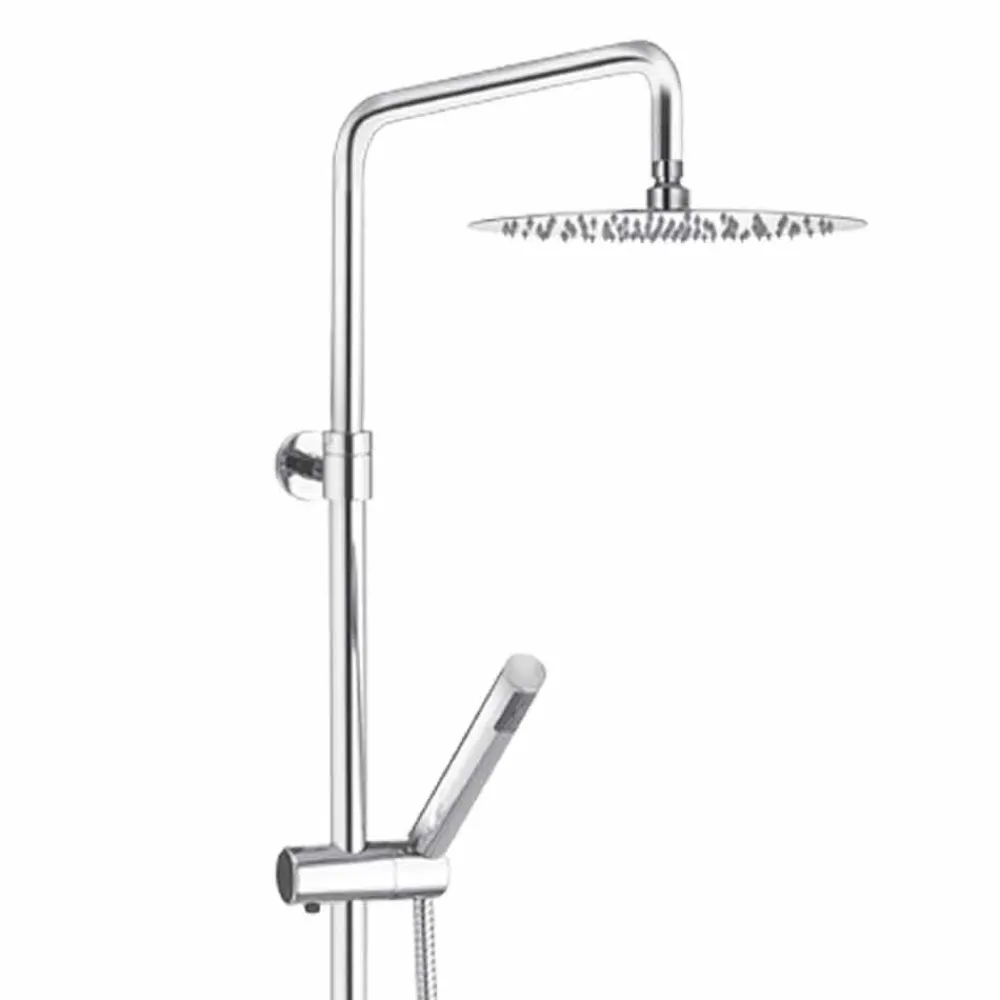 Viadurini Taps Duschsäulen-Duschsäule mit ultradünnem Duschkopf aus Stahl Made in Italy - Studio