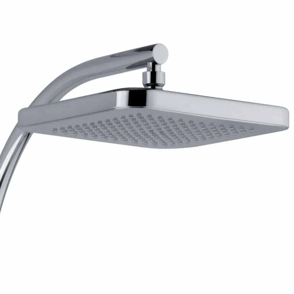 Viadurini Taps Duschsäulen-Duschsäule mit Umsteller und quadratischem Duschkopf Made in Italy - Silber