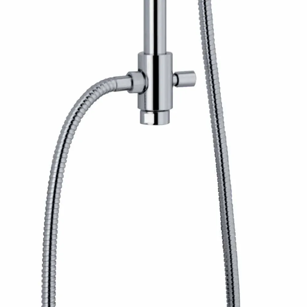 Viadurini Taps Duschsäulen-Duschsäule mit Umsteller und quadratischem Duschkopf Made in Italy - Silber