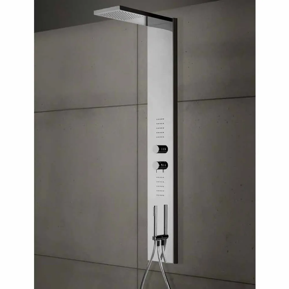 Viadurini Taps Duschsäulen-Duschsäule Stahlblech mit Regenduschkopf Made in Italy - Sailor