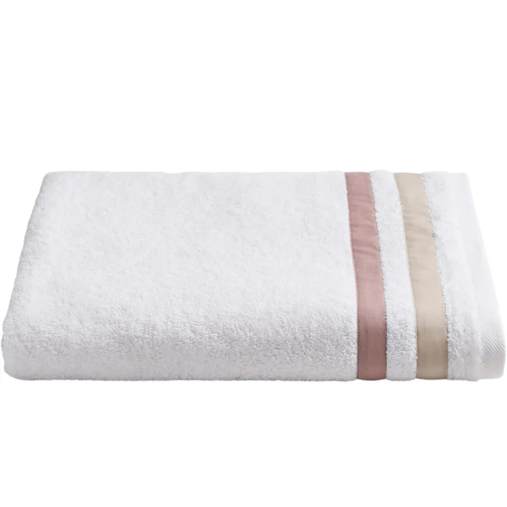 Viadurini Textile Handtücher-Duschtuch aus Baumwollfrottee mit doppelter Rüsche aus Baumwollperkal - Serenity