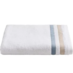 Viadurini Textile Handtücher-Duschtuch aus Baumwollfrottee mit doppelter Rüsche aus Baumwollperkal - Serenity