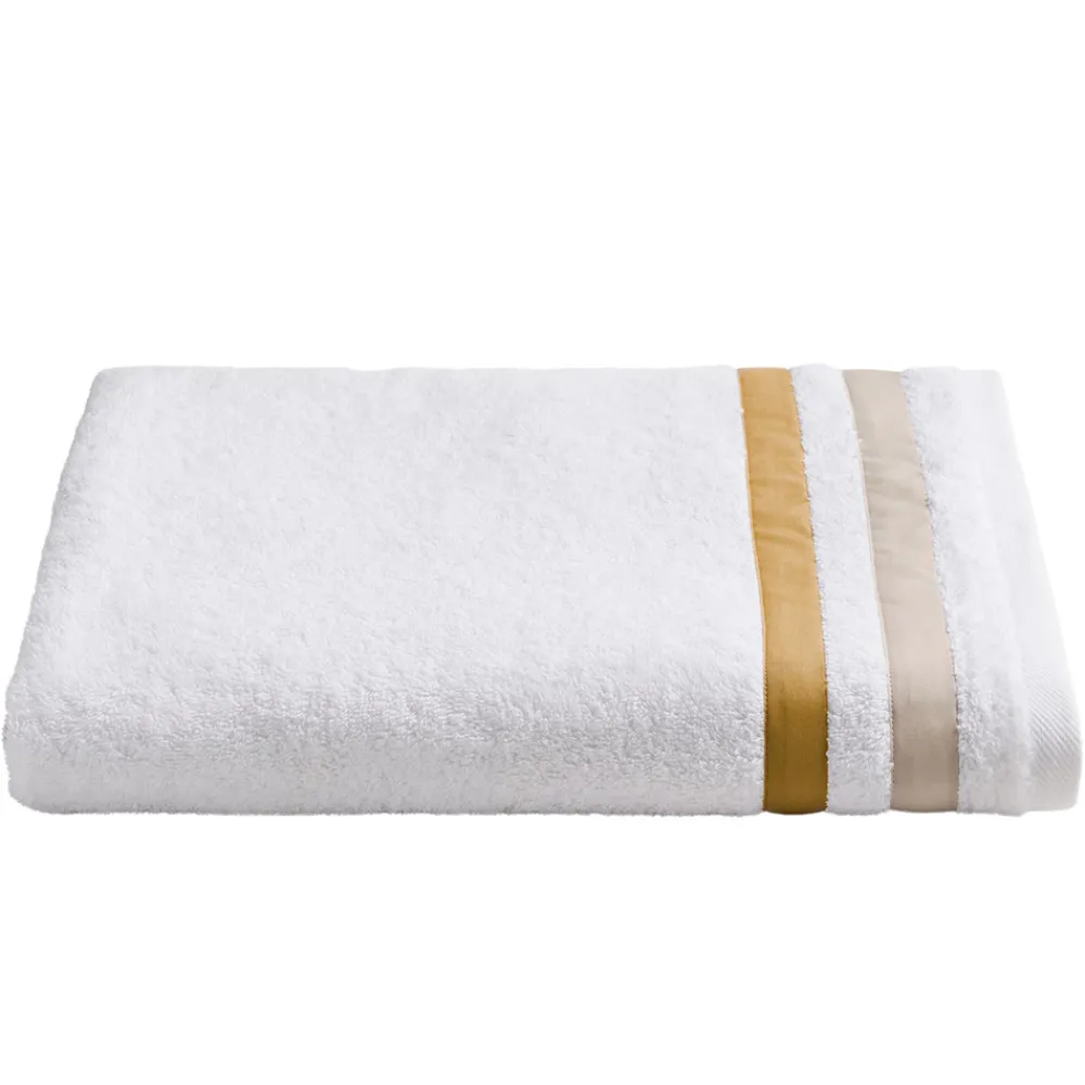 Viadurini Textile Handtücher-Duschtuch aus Baumwollfrottee mit doppelter Rüsche aus Baumwollperkal - Serenity