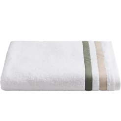 Viadurini Textile Handtücher-Duschtuch aus Baumwollfrottee mit doppelter Rüsche aus Baumwollperkal - Serenity