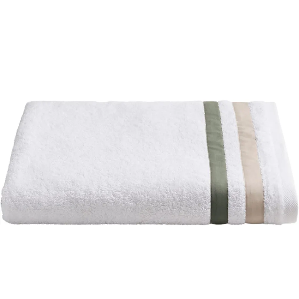 Viadurini Textile Handtücher-Duschtuch aus Baumwollfrottee mit doppelter Rüsche aus Baumwollperkal - Serenity