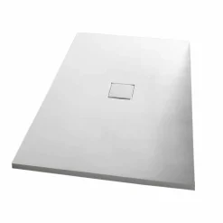 Viadurini Bathroom Rechteckige Duschwannen-Duschwanne aus rechteckigem Harz mit weißem Samteffekt 140 x 80 cm - Estimo