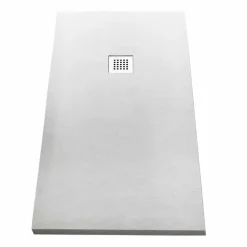 Viadurini Bathroom Rechteckige Duschwannen-Duschwanne 170x70 aus Stein-Effekt-Harz mit Stahlgitter - Domio