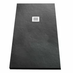 Viadurini Bathroom Rechteckige Duschwannen-Duschwanne 170x70 aus Stein-Effekt-Harz mit Stahlgitter - Domio