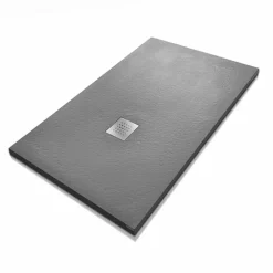 Viadurini Bathroom Rechteckige Duschwannen-Duschwanne 140x70 aus Stein-Effekt-Harz mit Stahlgitter - Domio