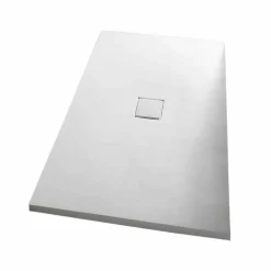 Viadurini Bathroom Rechteckige Duschwannen-Duschwanne 160x80 cm aus weißem Harz mit Ablauf und Abdeckung - Estimo