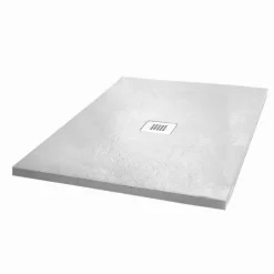 Viadurini Bathroom Rechteckige Duschwannen-Duschwanne 100x70 in Weiß Resin Slate Effect Finish - Sommo