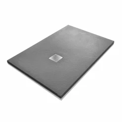 Viadurini Bathroom Rechteckige Duschwannen-Duschwanne 120x70 Modernes Design in Harzsteinoptik - Domio