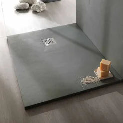 Viadurini Bathroom Rechteckige Duschwannen-Duschwanne 120x90 Modernes Design in Resin Concrete Effect Finish - Cupio