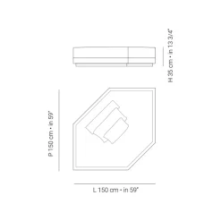 Viadurini in the Garden Sonnenliegen|Stoffsessel-Eck-Gartenliege aus Stoff Made in Italy - Rubik