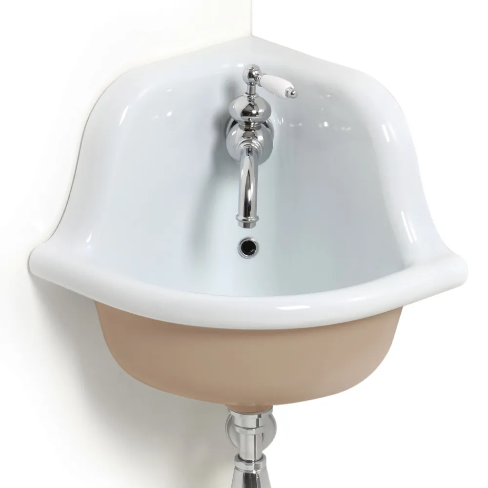 Viadurini Bathroom Vintage Waschbecken|Farbige Waschbecken-Eckiges Wandwaschbecken aus weißer und farbiger Keramik 42 cm - Angelino