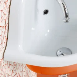 Viadurini Bathroom Vintage Waschbecken|Farbige Waschbecken-Eckiges Wandwaschbecken aus weißer und farbiger Keramik 42 cm - Angelino