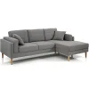 Viadurini Living Moderne Sofas-Ecksofa aus Stoff und Holz – Germanium