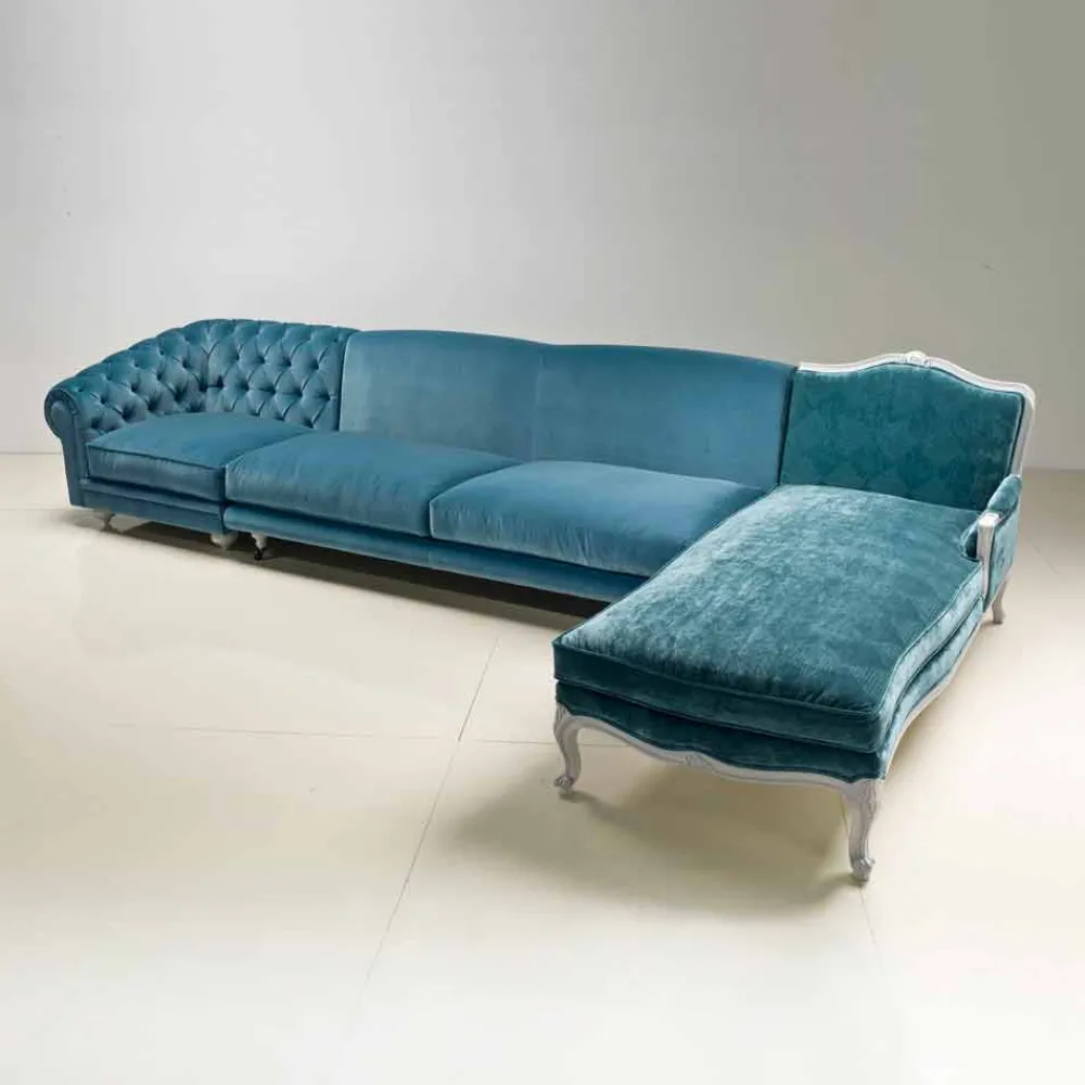 Viadurini Italian Sofas Klassische Sofas-Ecksofa, klassisches luxury Design, made in Italy, Narciso