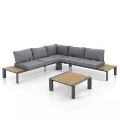 Viadurini in the Garden Garten Lounge Set-Ecksofa mit Couchtisch für draußen und drinnen aus Aluminium – Mettre