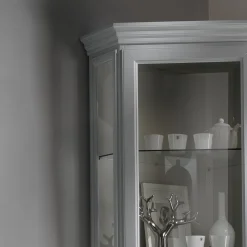 Viadurini Classic Vitrinen-Eckvitrine mit 1 Tür und 2 Glasböden, hergestellt in Italien – Denka