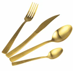 Viadurini Kitchen Besteck Set-Edelstahl Besteck in Schildpattoptik, satiniert, 24 teilig - Rock