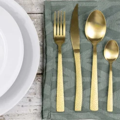 Viadurini Kitchen Besteck Set-Edelstahl Besteck in Schildpattoptik, satiniert, 24 teilig - Rock