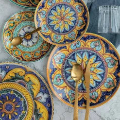 Viadurini Kitchen Besteck Set-Edelstahl Besteck in Schildpattoptik, satiniert, 24 teilig - Rock