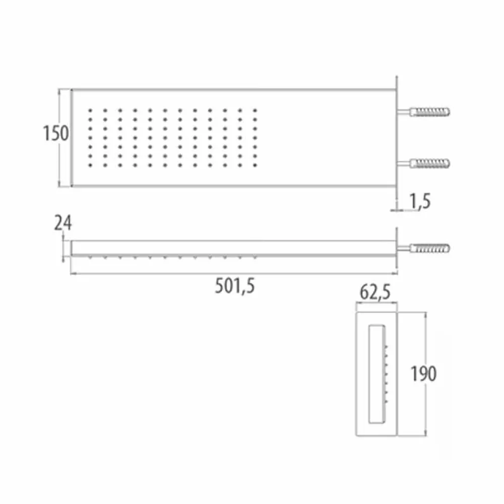 Viadurini Taps Duschköpfe-Edelstahl Wandduschkopf mit Niederschlag Made in Italy - Net