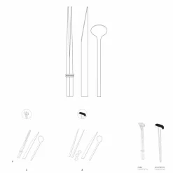 Viadurini Kitchen Besteck Set-Edelstahlbesteck mit italienischen Luxus-Design-Essstäbchen - Carronde