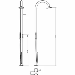 Viadurini in the Garden Gartendusche-Edelstahl-Garten-Duschsäule mit Handbrause Made in Italy - Marlen