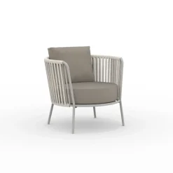 Viadurini in the Garden Metallsessel-Edelstahl-Gartensessel mit Seilrückenlehne - Luxura